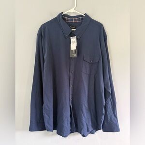 Porter & Ash Cashmere Cotton Men’s Button Down  Long Sleeve Shirt XXL Navy NWT